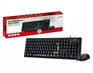 GENIUS KM-100SE USB US crna tastatura+ USB crni miš