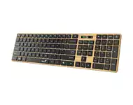 GENIUS SlimStar 7250BT, AI, Pine Wood US wireless tastatura