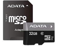 A-DATA UHS-I MicroSDHC 32GB class 10 + adapter AUSDH32GUICL10-RA1