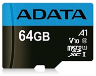 A-DATA UHS-I MicroSDXC 64GB class 10 + adapter AUSDX64GUICL10A1-RA1