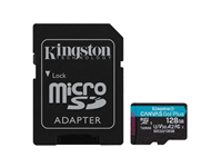 KINGSTON U3 V30 microSDXC 128GB Canvas Go Plus 170R A2 + adapter SDCG3/128GB